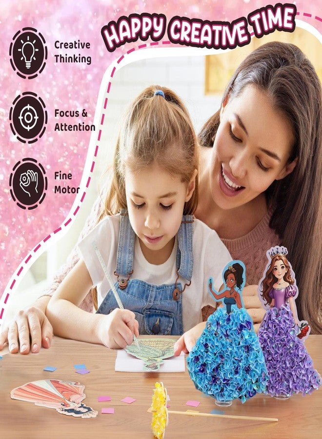 R RUCKERCO Poke Art Princess Kit Gift 10 Pcs Set,Crafts For Kids Ages 4-8, Diy Craft Kits With & Arts And Crafts For Kids.4, 5, 6, 7, 8, 9,10 Christmas Thanksgiving Birthday Gift Stitch Gifts For Girls - Image 5